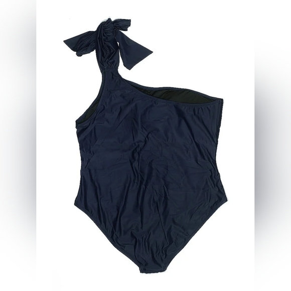 J.CREW Bow One-Shoulder One-Piece Swimsuit β Navy β Size 22 β Retail $110 - Picture 4 of 8